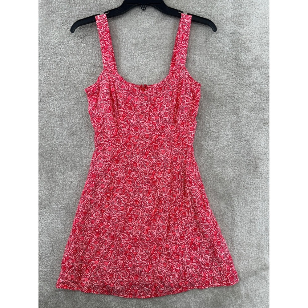 Gap Floral Summer Mini Dress Womens 0‎ Red White Sleeveless Cottagecore Picnic